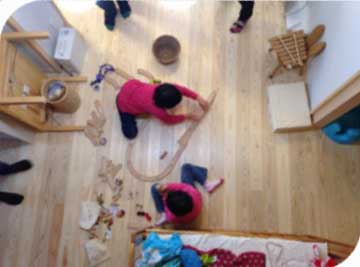 Children plaing happily.