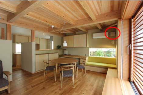 Dining room with a 'Seseragi®' installed.