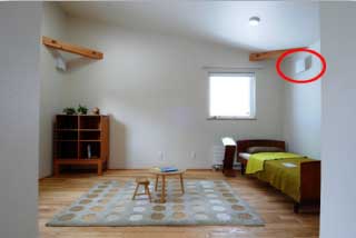 Bedroom with a 'Seseragi®' installed.