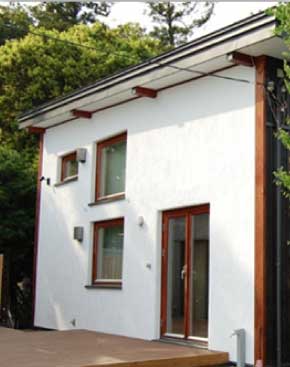 White model house.