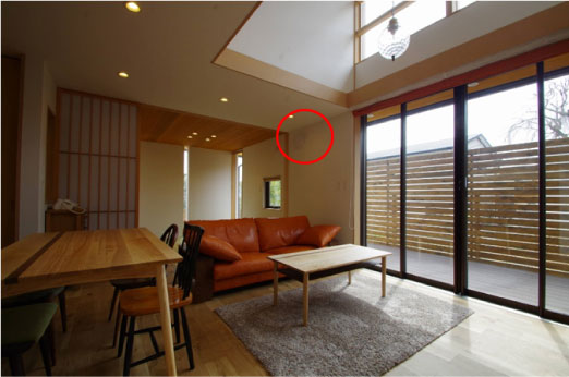 Living room with a 'Seseragi®' installed.